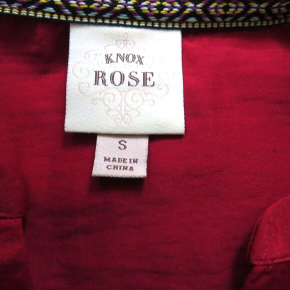Knox Rose Balloon Sleeve Red Blouse Small EUC - Picture 5 of 5
